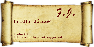 Fridli József névjegykártya