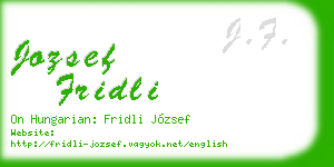 jozsef fridli business card