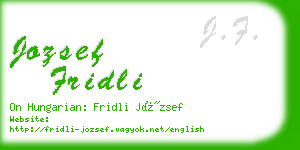 jozsef fridli business card